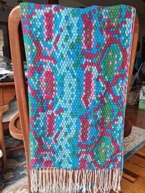 Lilly Pulitzer Murfee Scarf "Show Me Some Skin" Silk/cashmere EUC